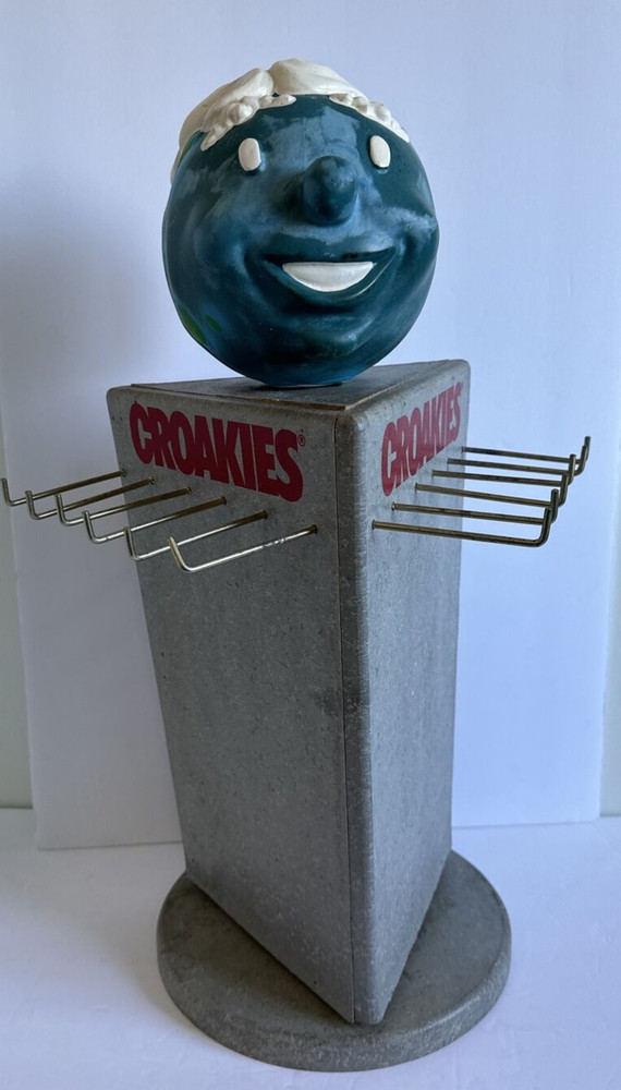Croakies Rotating Vintage Hanging Store Display Happy Earth Head In Clouds World