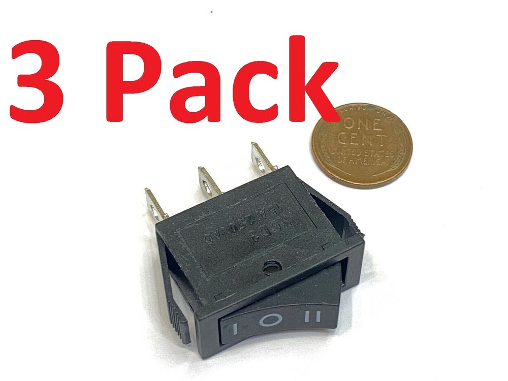 3 Pieces black rocker switch 12v 6v 24v on/off/on 3pin car boat 20 amp 3way E25