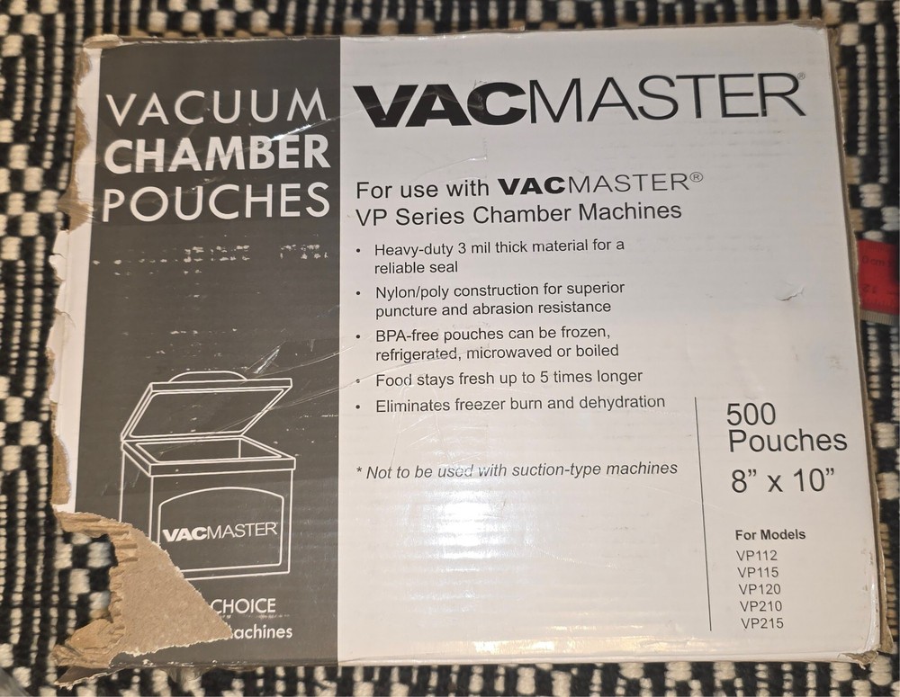 VacMaster Vacuum Chamber Pouches 8″x10″ VP Series 500 Bags BPA-Free 3Mil