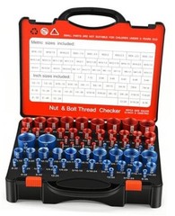 66 Pcs Nut and Bolt Thread Checker – 34 Standard 66 Thread Checker with Toolbox