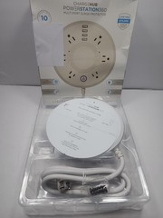 ChargeHub Powerstation 360 10-Device Surge Protector Power Strip Includes 4 U…