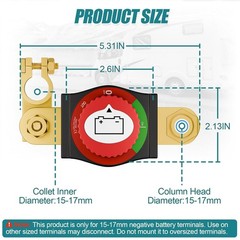 Top Post Battery Disconnect Switch 12-48V Heavy Duty Kill Car RV Boat Marine