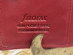 Filofax Slimline Pocket Topaz Red Leather NOS