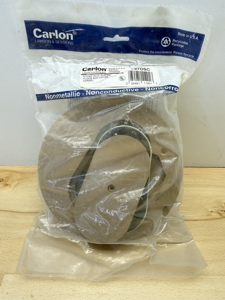 Carlon E97DSC Floor Box Cover Duplex Receptacle Caramel Color