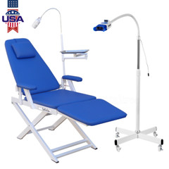 Dental Portable Folding Mobile Chair with LED Oral Light/Teeth Whitening Lamp US