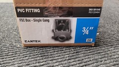 BOX of 12, CANTEX 5133464 3/4″ 1G PVC FSC BOX