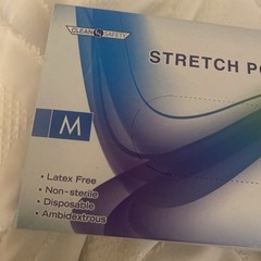 Clean safety Stretch poly gloves 100 pcs size Medium
