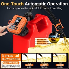 Cordless Fuel Transfer Pump, Automatic 3.8 GPM Gas Can Pump, Electric Fuel Pump