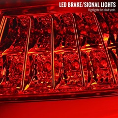 Fits 2015-2017 Red/Clear Full LED Rear Tail Lights Brake Lamps Pair