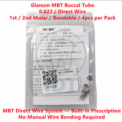 Glanum MBT Buccal Tube 0.022 1st/2nd Molar Direct Wire Bondable 4pcs/pack