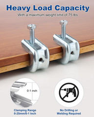100 Pcs Beam Clamp, 1/4″ X 20 Beam Clamps Steel Small C Clamps with Screws for T