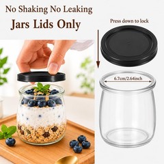 15 Pack Yogurt Jar Lids, BPA-Free Yogurt Container Jar Lids, Reusable Clear P…