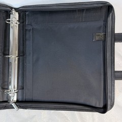Franklin Covey Day One Monarch Black Vinyl Zip 3 Ring Briefcase Binder Handles