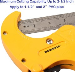 DOMINOX PVC Pipe Cutter, Ratchet PVC Cutting Tool, Cuts up to 2-1/2″ Pipe