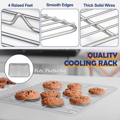 9 Inch Baking Sheet Pan with Rack Set, Joyfair Stainless Steel 9 Inch, Silver