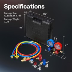 AC Manifold Gauge Set 3 Way For R1234yf R404a R134a Refrigeration Charging