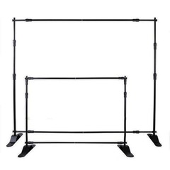 8x10Ft Banner Stand Heavy-Duty Backdrop Stand Telescopic Adjustable Repeat Step