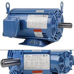 5 HP 3 Phase Electric Motor 1800 RPM 184T Frame ODP Open Drip Proof 230/460V