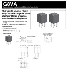 2 Pcs G8VA-1A4T-R01 20A 12VDC 4Pins Automotive Relay （SPST）