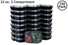 150 Set Microwavable Food Containers with Lids BPA Free Reusable Meal Prep 32 Oz