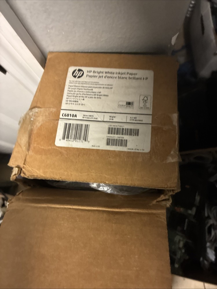 HP C6810A Bright White Inkjet Large Format Paper 4.7 mil 36″ x 300′ ft, New