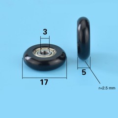 1/10pcs R Nylon Plastic Embedded 693 Groove Ball Bearings 3*17*5mm Guide Pulley