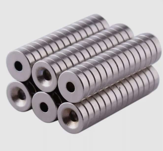 Countersunk Ring Round Disc Strong Magnet N35 Rare Earth NdFeB Magnet With Hole