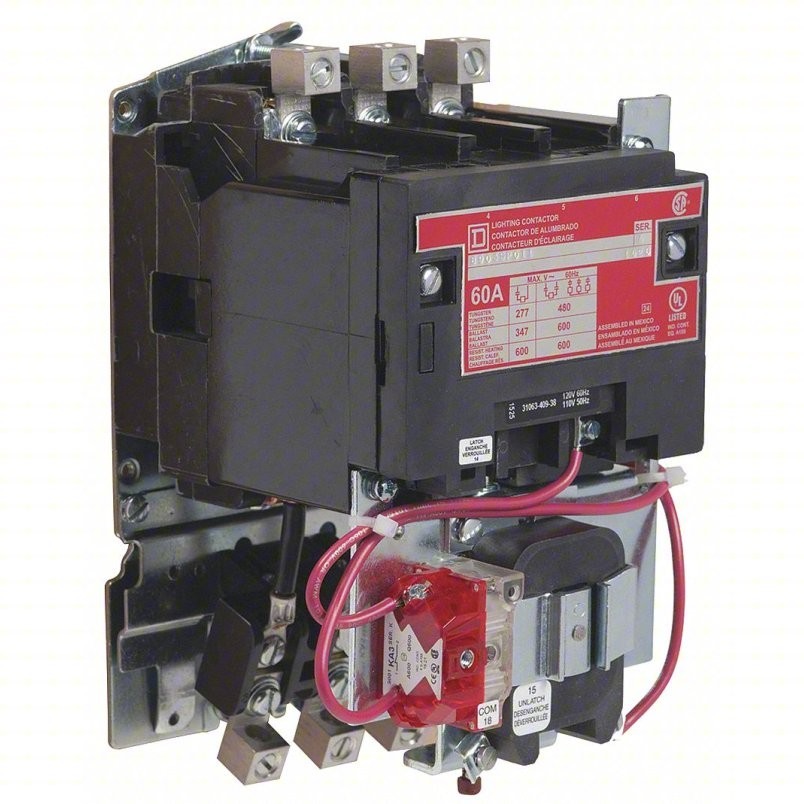 Square D Lighting Magnetic Contactor 8903SPO11V02 3 Poles, 120V AC, 60 A