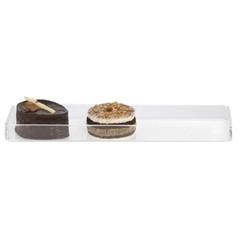 HUBERT Dessert Tray Rectangular Clear Acrylic – 13 13.5″ x 3.5″ x 1″,