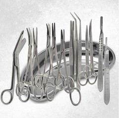Set of 13 Pieces Basic Minor Surgery Kit Steel Kidney Tray Surgical Instruments