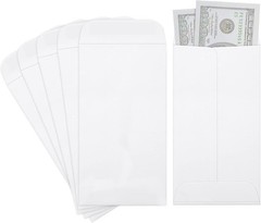 ValBox 3.5×6.5 Money Envelopes, White Kraft #7 Coin Envelopes, Small Parts Envel