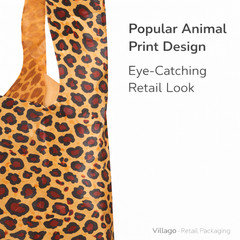 Leopard Print T Shirt Bags 11.5 x 6 x 21 Plastic Retail Checkout Bags HDPE