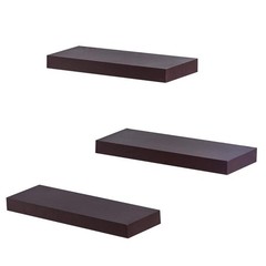 AHDECOR Floating Wall Mounted Shelves, Set of 3 Display Ledge Shelves Wide Pa…