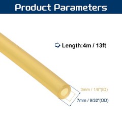 13 Ft(4M) Latex Rubber Tubing, 1/8″(3mm)ID 1/4″(7mm)OD, Plain