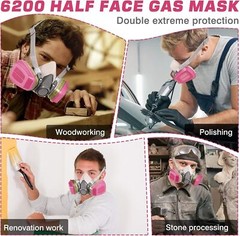 6200 Half Face Respirator Facepiece Mask & 2- 60926 P100 Cartridges Filters NEW