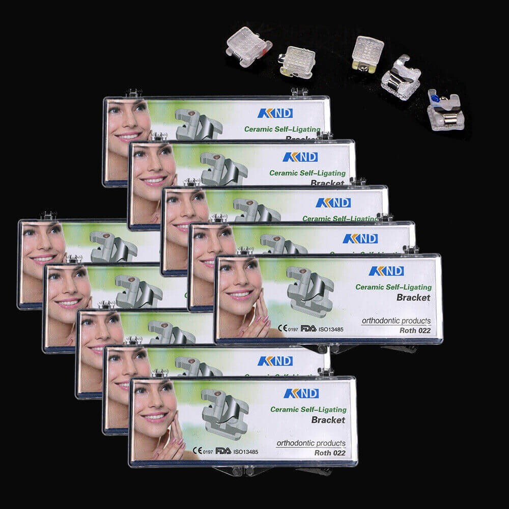 Dental Orthodontic Ceramic self-ligating Bracket roth 022 345 hooks 20pcs/kit US