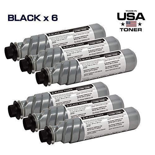 Toner for Ricoh Aficio MP 1515, MP161, MP201, 1170D (Black, 6 pack)