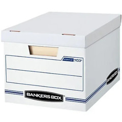 Bankers Box Basic Duty Letter/Legal Storage Box with Lids, White Color, 10 Pack