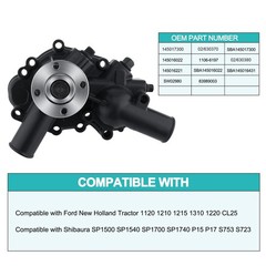 Water Pump for Ford New Holland Compact Tractors 1210 1215 1310 1120 SP1500 SP15