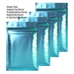 Multi-Size Matte Blue Double-Sided Foil Mylar Flat Zip Lock Bag w/Tear Notch B08