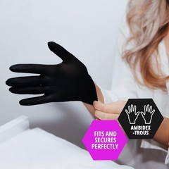 MedPride Nitrile Gloves Powder-Free, Large, Black, 100-Pack