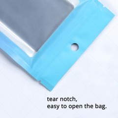 Multi-Color & Size Matte Foil Mylar Zip Lock Bag Pouch w/ Window & Tear Notches