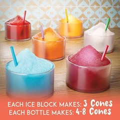 Machine Kit – 3 Flavors, 25 Cups, Straws, Pourers, Ice 4 Fl Oz (Pack of 4)