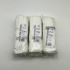 Superior LL100 Parade Inspector White Gloves Size 9 Large Cotton 36 Pairs