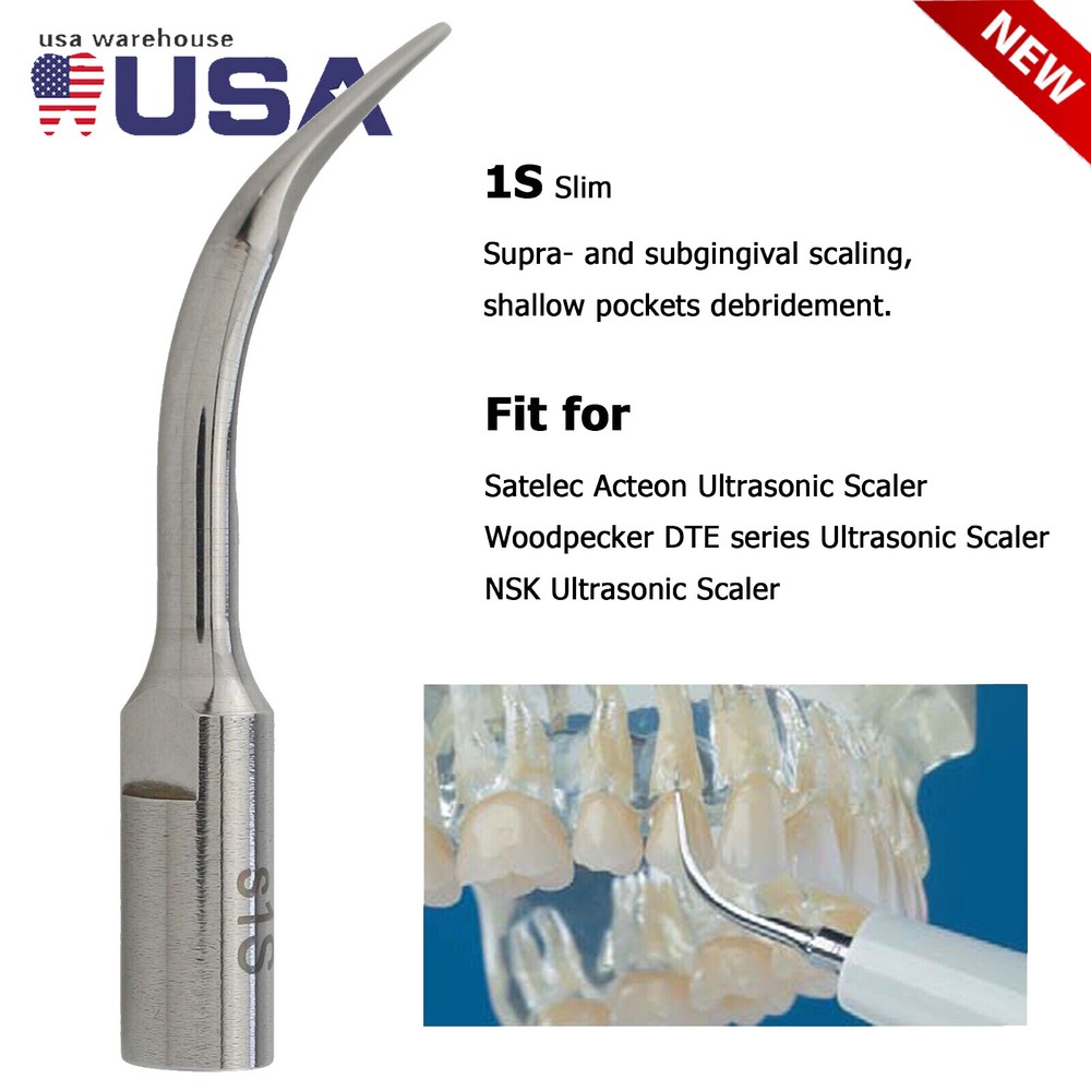 Dental Ultrasonic Scaler Scaling Tips 1S Fit Acteon Satelec Scaler P5 Handpieces