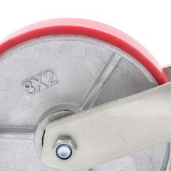 U-Shaped Bolts 8 Inch Gate Castor Wheels 800lbs 360 Degree Red Fence Gate Wheel