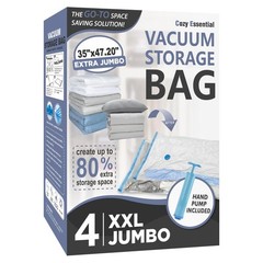 Vacuum Storage Bags, 80% Compression Vacuum Seal Space Saver Plastic Packagin…