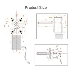 Worm Gear Motor DC 12V 24V Reversible High Torque 5840-31ZY Shaft Length 51 mm