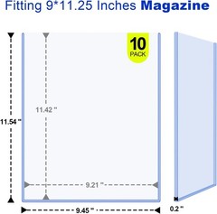 9X11-1/4 Magazine Toploaders – 20Mil Heavy Duty Rigid Comics & Magazine Protecto