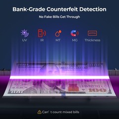 MUNBYN IMC51 Money Counter Machine Count Value, Add+Batch/Add+ Value Mode Bil…